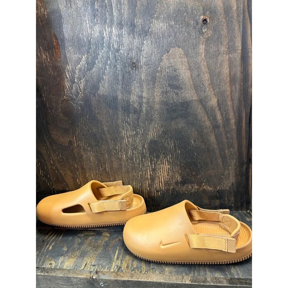 Nike Calm Mule Sesame Mens 7 Womens 8 Tan Beige Slip On Clog FB2185-200